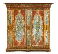 Lot 698 - An Austrian painted pine wardrobe