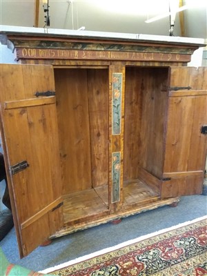 Lot 698 - An Austrian painted pine wardrobe