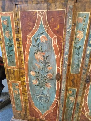 Lot 698 - An Austrian painted pine wardrobe