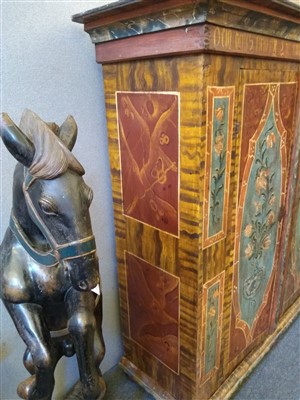 Lot 698 - An Austrian painted pine wardrobe