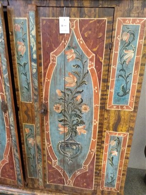 Lot 698 - An Austrian painted pine wardrobe