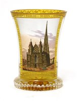 Lot 155 - A Vienna transparent enamelled glass beaker or Ranftbecher
