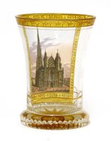 Lot 155 - A Vienna transparent enamelled glass beaker or Ranftbecher