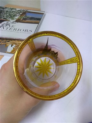 Lot 155 - A Vienna transparent enamelled glass beaker or Ranftbecher