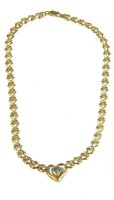 Lot 91 - A 9ct gold heart link necklace