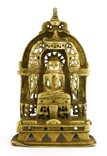 Lot 11 - An Indian copper-alloy Jainism tirthankara shrine