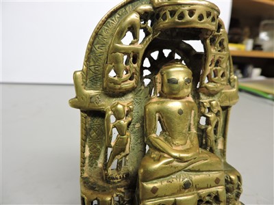 Lot 11 - An Indian copper-alloy Jainism tirthankara shrine