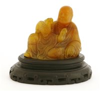 Lot 145 - A Chinese soapstone carving