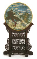 Lot 201 - A Chinese cloisonné screen