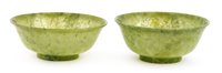 Lot 385 - A pair of Chinese hardstone bowls