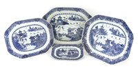 Lot 51 - A collection of four Chinese blue and white meat dishes