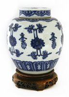 Lot 48 - A Chinese blue and white jar and cover