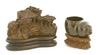 Lot 261 - A bamboo carving and a water dropper