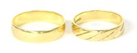 Lot 10 - Two 18ct gold wedding rings