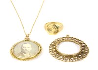 Lot 6 - Signet ring and coin mount
