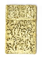 Lot 232 - A Chinese Canton ivory card case