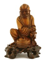 Lot 276 - A Chinese boxwood carving