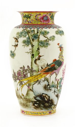 Lot 395 - A Chinese famille rose vase