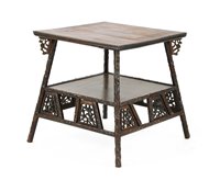 Lot 328 - A Chinese two-tier side table