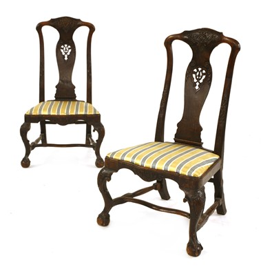 Lot 766 - A pair of Dutch walnut low chairs