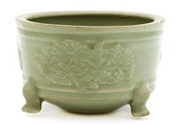 Lot 24 - A Chinese Longquan celadon censer