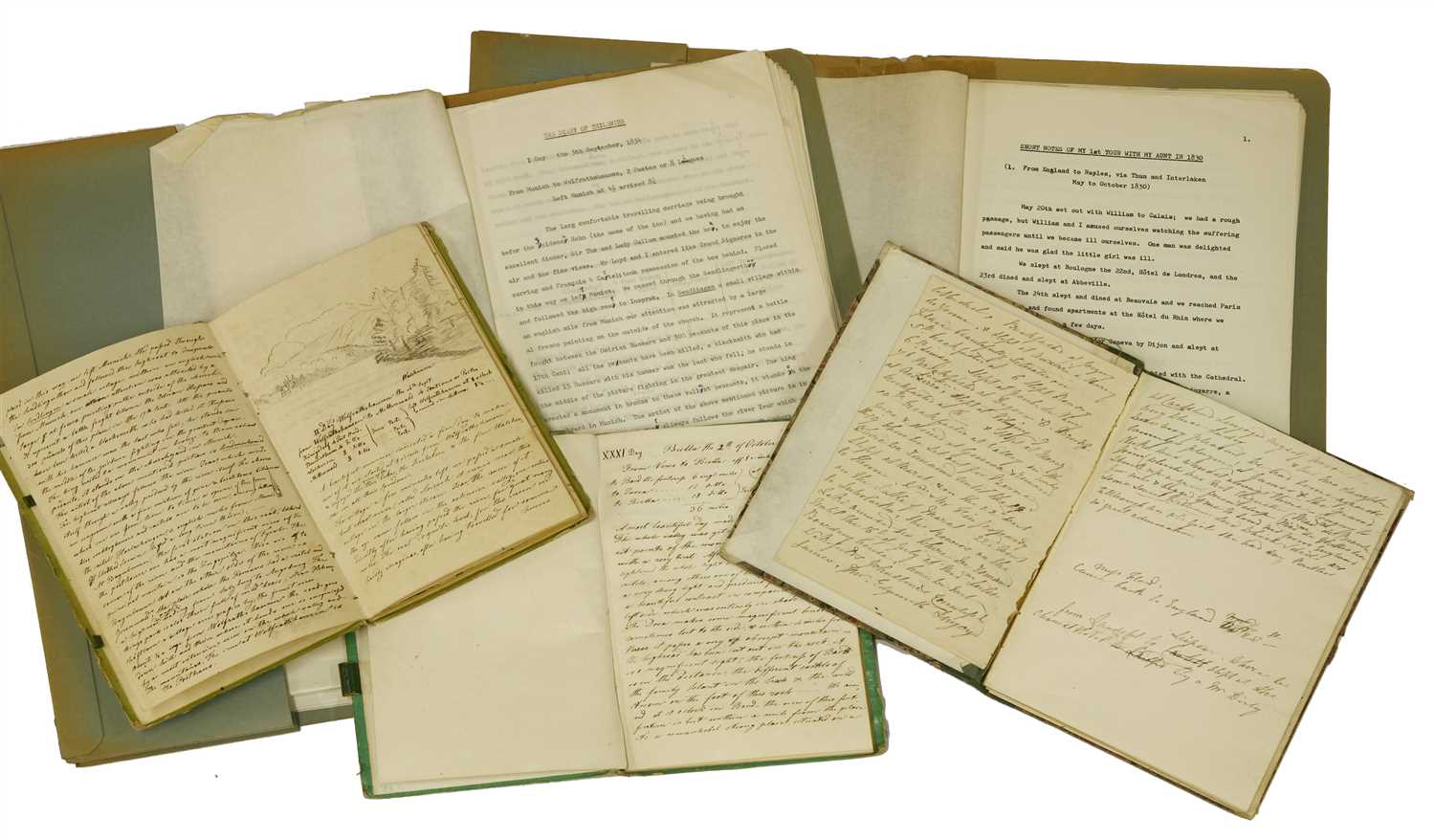 Lot 253 - TRAVEL JOURNALS: 1- Miss Ann Lloyd (later Lady Cullum): Grand Tour with her Aunt- 1830-31.