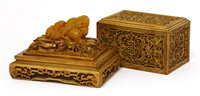 Lot 153 - A Chinese soapstone carving