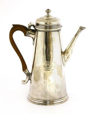 Lot 22 - A George II silver coffee pot