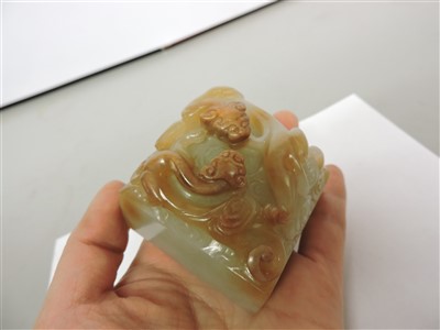 Lot 156 - A Chinese jade seal