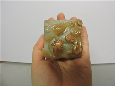 Lot 156 - A Chinese jade seal