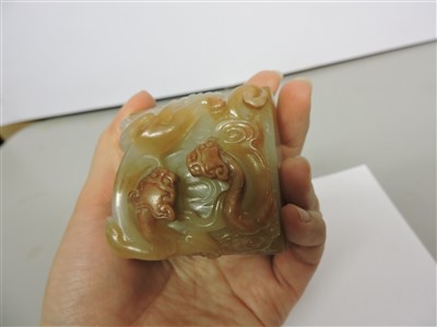 Lot 156 - A Chinese jade seal