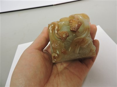 Lot 156 - A Chinese jade seal