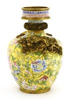 Lot 203 - A Chinese enamelled bronze vase