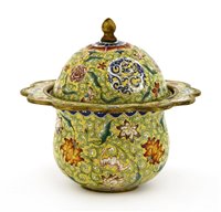 Lot 205 - A Chinese enamelled bronze bowl and cover