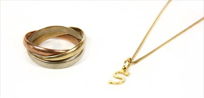 Lot 37 - A 9ct gold three band Russian wedding ring