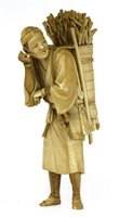 Lot 361 - A Japanese ivory okimono
