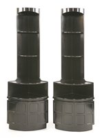 Lot 309 - A pair of ebonised corner cupboards