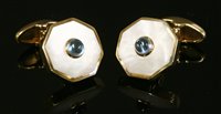 Lot 330 - A pair of 9ct gold swivel link cufflinks