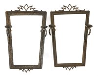 Lot 72 - A pair of French wrought iron wall lights