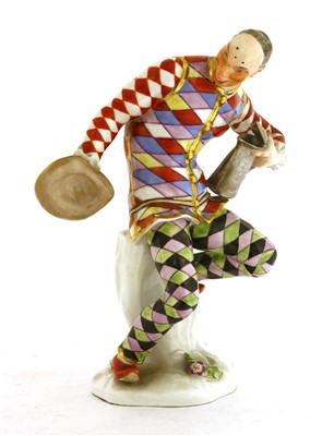 Lot 244 - A Meissen figure of an harlequin
