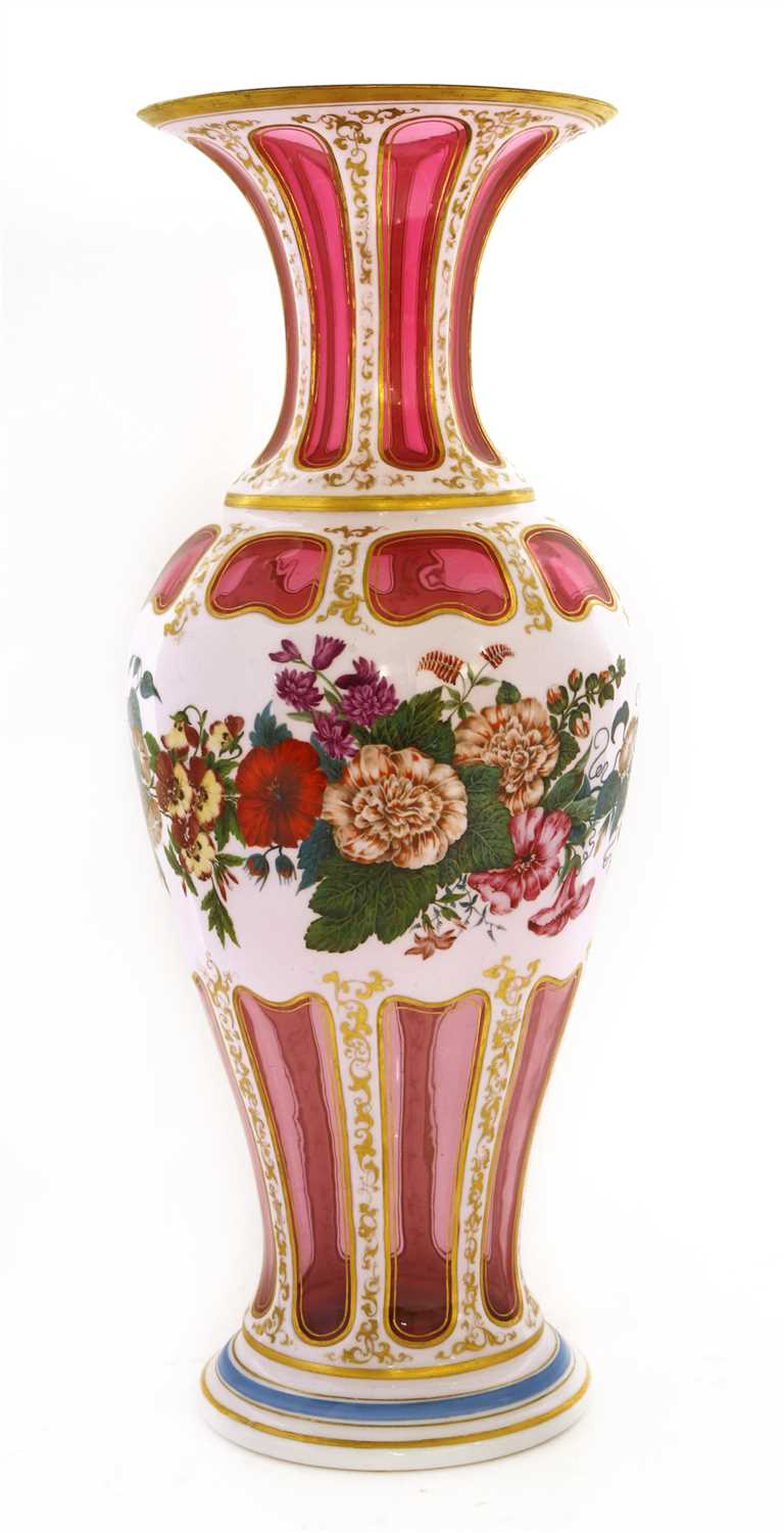 Lot 145 - A large Bohemian glass vase