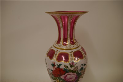 Lot 145 - A large Bohemian glass vase