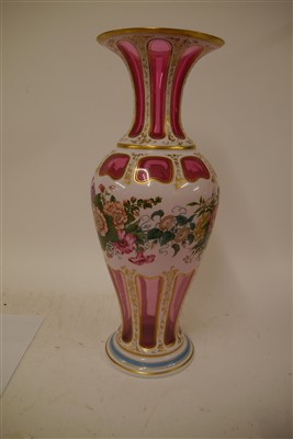 Lot 145 - A large Bohemian glass vase