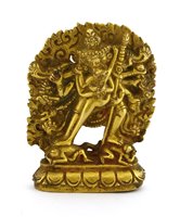 Lot 190 - A Tibetan gilt bronze Kalacakra statue