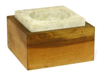 Lot 351 - A walnut and marble centrepiece