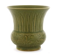 Lot 101 - A Chinese Yaozhou ware celadon zhadou