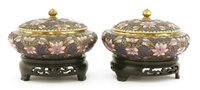 Lot 207 - A pair of Chinese cloisonné bowls and covers