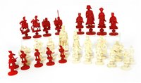 Lot 211 - A Chinese ivory part chess set