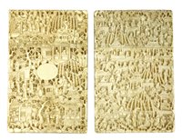 Lot 216 - Two Chinese Canton ivory card cases