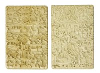 Lot 218 - Two Chinese Canton ivory card cases